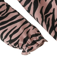 Novorođene novorođenčad dječje djevojke Zebra Strip Print haljina s dugim rukavima