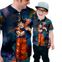 Muška i dječačka havajska majica Dragon Ball casual roba kratkih rukava s havajske majice za odmor za odrasle djecu