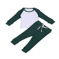 Unizirane dječje odjeće pletene pamučne duge dugim rukavima vrhovi vrpce zadivljujuće hlače outfit pidžama set