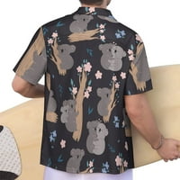 Slatka koalas majica za muškarce Retro Big i visoki gumb dolje majice Casual Aloha majice kratkih rukava