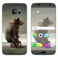 Kožni naljepnica za Samsung Galaxy S Edge Medvjed jahanje tricikl