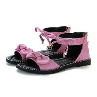 Welliumiy Girls ravne sandale Open Haljina sa sandala za sandala za gležnjeve princeze cipele za vjenčanje
