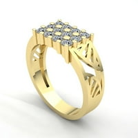 2CTW okrugli rez dijamantski muški zaručnički prsten za angažman kruto 18k ruža, bijelo ili žuto zlato