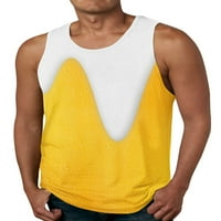 Muškarci Ljetni vrhovi Oktoberfest Tenk mišićne majice bez rukava Muška labava majica Odmor prsluk duboko žuti 2xl