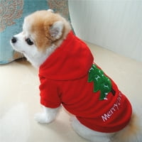 Božićna mala pasa odjeća odjeća, štenad hoodie sa šeširom dukserice za male srednjeg psa - XS