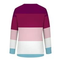 Lenago ženske tuničke vrhove plus veličina dugih rukava casual majice pulover u boji okrugli vrat pulover