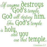 Corinthians 3: - Ako neko uništi Božjeg, vinil naljepnica za naljepnicu Vinil - srednja - žuta zelena