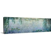 VELIKE VELIKE CANVAS VODE: Dobro jutro sa plavim vrhom od Claude Monet sive crne omotane platnene zidne