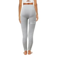 Visoki struk joga hlače za žene vježbanje vruće srebrne gamaše fitness sport joga hlače