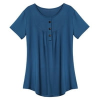 DrpGunly ljetni vrhovi kratki rukav bluza s majicom na vrhu labave tunike Tee plus veličina ženskih