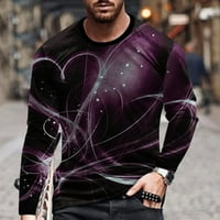 Muška majica s dugim rukavima Lagana opuštena casual okruglica s kratkim rukavima Linija 3D tiskana