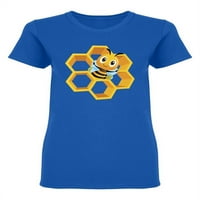 Crtani Cute Bee dizajn oblikovane majice Žene -Image by Shutterstock, ženska srednja