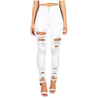 Hlače za žene Jeans Woman 'Ležerne prilike sa punim duljinama Loose hlače Modne žene Čvrsto dugme Visoki
