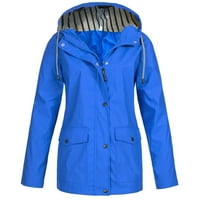 Blueeek Women Slana kišna jakna na otvorenom plus veličina vodootporan kapuljača s kapuljačom