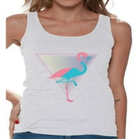 Awkward Styles Flamingo Party Tank TOP za žene Pink Flamingo Tank fitness majice bez rukava Summer Worth