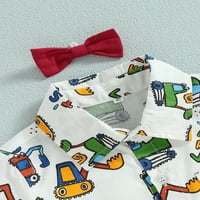 Wassery Toddler Baby Boys Odeća 1-6T Kids Ljetne odjeće Ispiši majicu s kratkim rukavima dolje majica