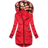 Duksevi za žene Trendy Fashion Cvjetni ispis jakna sa zatvaračem Džepna dukserica dugi rukav kaput