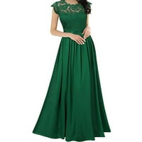 Šifonska haljina šifonske šivanje čipke haljine djeveruševe večernje haljine žene zelene s