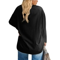 HHEI_K majice s dugim rukavima za žene Žene Veliki okrugli i udobni majica s dugim rukavima Casual