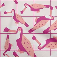 Onuone svilena tabby fuschia ružičasta tkanina Tropska toucana ptica haljina materijala materijala za ispis tkanina sa dvorištem širom