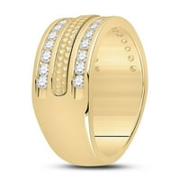 14k žuto zlato okruglo Diamond Wedding Handed Band Prsten CTTW