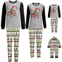 Porodična božićna pidžama setovi Božićne tiskane bebe-djece-djecu-ljubimce-kućne ljubimce vrh i hlače