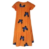 Yubatuo Womens Ljeto Ležerne prilike Boho tiskane labave haljine s kratkim rukavima O-izrez Midi haljine