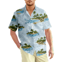 Hawaii Theme košulja prozračnih kratkih rukava za ljeto s džepom prsa