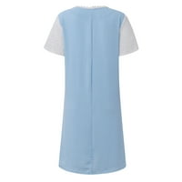 Haljine za ženske suncokretovo otisnute ljeto čipka kratkih rukava casual mini haljina V izrez labav