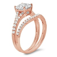 3. CT Princess Rez pravi prirodni dijamant SI1-si I-J 18K ružičasta Angažman za vjenčanje modernog set dizajnerskog prstena BW set veličine 4.5