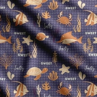 Soimoi Sea Shell Ispis, pamučna kambrića, prekrivana tkanina koja se prodaje pored dvorišta široka,