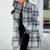 Ženski sa dugih rukava s majicama rever niz sruši jakna za jaknu kaputa vuneni kaput zimski dugi rukav