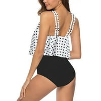 Cuoff Bikini ruffle ispisuje trbuh i pokazuje tanke podijeljene kupaćim kostima