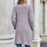 Žene Casual Solid džepovi s dugim rukavima kardiganski džemper sa vrhovima