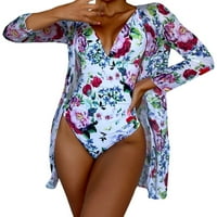 Plus size Yoga kratke hlače Žene cvjetne kupaći kostimi za kupaće kostimi za duboke V izrez Women kupaći