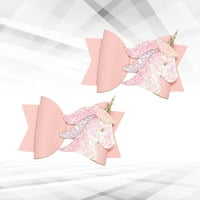 Rosarivae Waterlon Pink jednorog Dizajn kose za kosu dvostruki sloj sekfin Barrette Lovely Heagewear