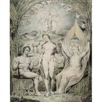 Posteranzi Sal Adam Eve & Angel Raphael ilustracija iz raja izgubila je William Blake 1757- britanska