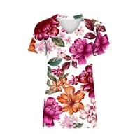 Kakina s havajskim majicama za žene Ljeto V-izreznog tiskanog kratkih rukava Top bluza vrhova majica