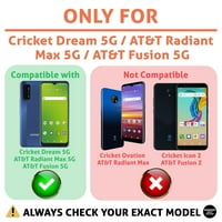Talozna tanka futrola za telefon kompatibilna za Cricket Dream 5G, AT & T zračno MA 5G Fusion 5G, dva