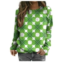 Zelena patchwork hoodie za žene Raglan rukave s rukavima pulover vrhove, meka kaučje dukserice za žene
