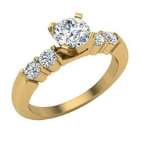 Dijamantni zaručnički prsten za žene rame akcent dijamanti 1. karat 14k zlato