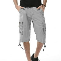 Hanas muške hlače Muške modne čvrste boje multi-džepne hlače pamučne teretne kombinezone kratke hlače 3