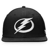 Muška fanatika brendirana Crna tampa Bay Lightning Core Primarni logo Sapunjeni šešir