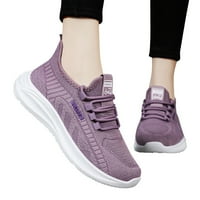 Tenisice Ženske cipele cipele Čvrste boje ravne dne prozračne cipele s kliznim cipelama Purple 37