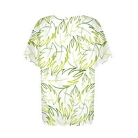 MLQIDK Bluze za žene Dressy casual gumb dolje majica casual moda tiskana cvjetna uzorka kratka rukava