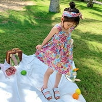 Uccdo devojke devojke casual bez rukava cvjetni haljine Little Girl Summer Beach haljina za haljinu