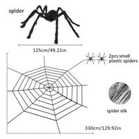 Halloween Spider set, ukraši za Halloween sa 49,21in crni veliki pauk, 10,8ft crni okrugli pauk, 20g