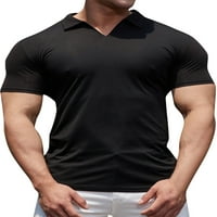 Paille muns polo majica rever izrez kratkih rukava majica casual teniska bluza crna 2xl