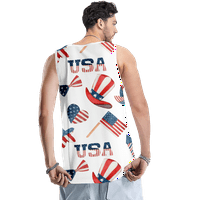 4. jula majica bez rukava za muškarce crvene plave zvijezde Eagle USA košulja za zastavu bez rukava za punjenje mišića vrhunskog grafičkog teretana