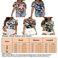 Avamo ženski labav čipka majica majica kratkih rukava mreža za šivanje tunike cvjetni ispis SPLICED